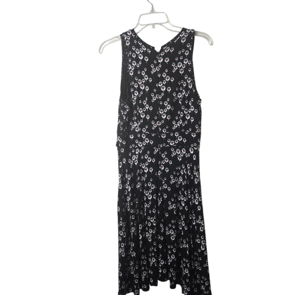 Ann Taylor Loft Black White Dandelion A Line Swing Dress Cocktail Causal Chic 4 - Picture 4 of 11